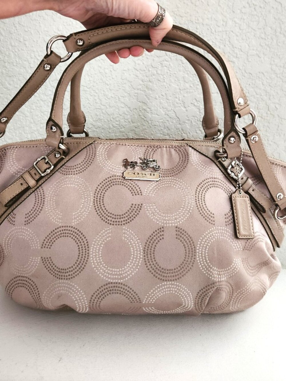 Coach Madison Dotted Op Art Sophia Shoulder Bag